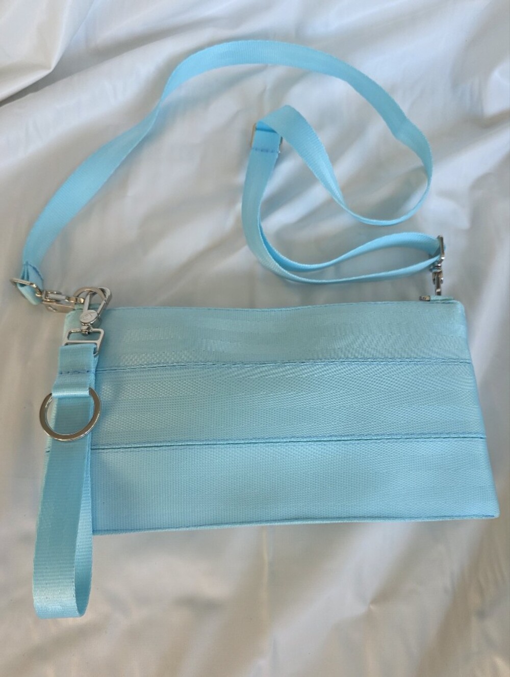 HARVEYS Lola Bow Clutch Maliblue Seatbelt Crossbody Bag Babyblue - Picture 16 of 16